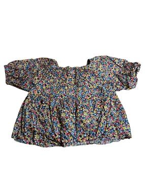 Old Navy Floral Puff Sleeve Babydoll Top - 100% Cotton - Size M